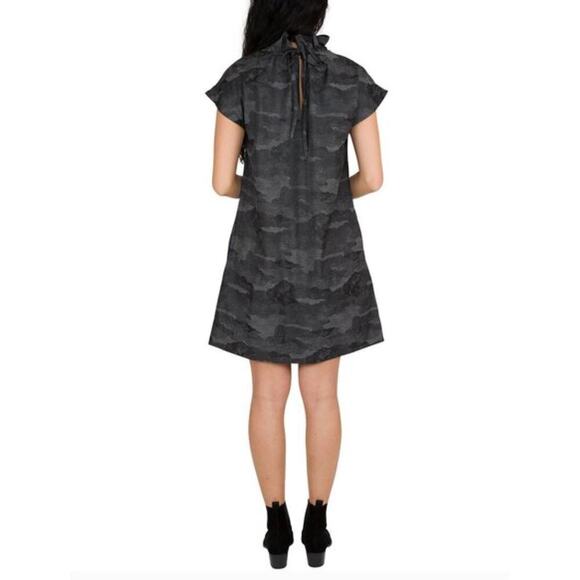 ANN MASHBURN Dresses & Skirts - NWT Ann Mashburn Atalier Ruffle Dress Grey in Camo Jacquard Medium